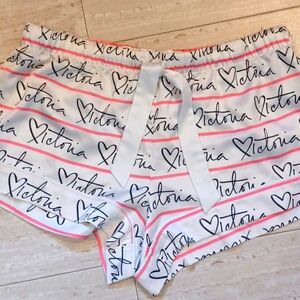 Victoria's Secret Signature Silky Tie Waist Lounge/Sleep Shorts